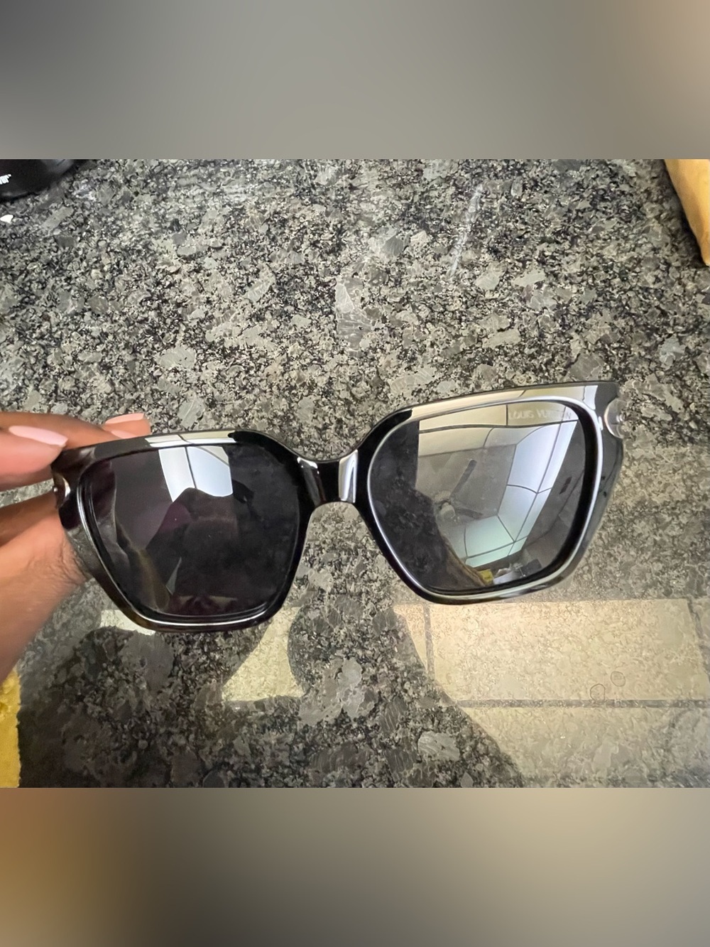 Louis Vuitton Black Cat-Eye Sunglasses with Dark Lenses